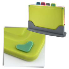 Load image into Gallery viewer, Set di taglieri 4 pezzi con supporto - Ozerty