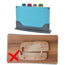 Load image into Gallery viewer, Set di taglieri 4 pezzi con supporto - Ozerty