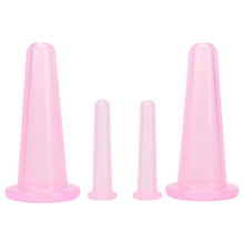 Load image into Gallery viewer, 4 coppette in silicone per coppettazione per massaggio facciale - Ozerty
