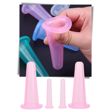 Load image into Gallery viewer, 4 coppette in silicone per coppettazione per massaggio facciale - Ozerty