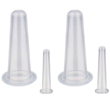 Load image into Gallery viewer, 4 coppette in silicone per coppettazione per massaggio facciale