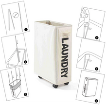 Load image into Gallery viewer, Cestino da bucato portatile con ruote - Ozerty