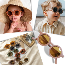 Carica l'immagine nel visualizzatore di Gallery, Occhiali da sole rotondi vintage per bambini da 1 a 5 anni