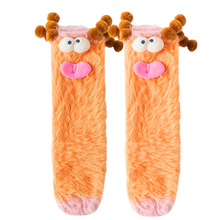 Load image into Gallery viewer, Calzini divertenti in velluto corallo -Arancione - Ozerty