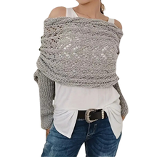 Load image into Gallery viewer, Accogliente Coprispalle Lavorato a Maglia -Grigio chiaro - Ozerty