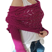 Load image into Gallery viewer, Accogliente Coprispalle Lavorato a Maglia -Rosso rosa - Ozerty