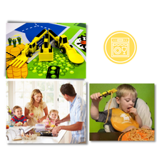 Load image into Gallery viewer, Set di piatti e utensili per un'alimentazione creativa e costruttiva - Ozerty