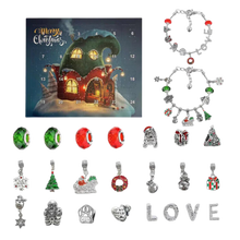 Load image into Gallery viewer, Calendario dell'Avvento 24 Giorni con Gioielli Fai-da-Te -Casa dei Puffi dell'amore - Ozerty