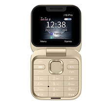 Load image into Gallery viewer, Telefono cellulare pieghevole Dual Sim piccolo -I16 Pro/Oro - Ozerty
