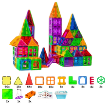 Load image into Gallery viewer, Blocchi da costruzione magnetici educativi -198 pezzi con scatola - Ozerty