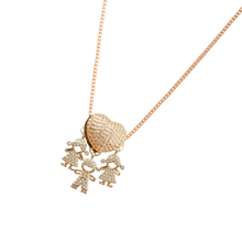 Load image into Gallery viewer, Elegante collana con charm per la mamma -2 Ragazze 1 Ragazzo - Ozerty