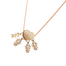 Load image into Gallery viewer, Elegante collana con charm per la mamma -3 Ragazze 1 Ragazzo - Ozerty