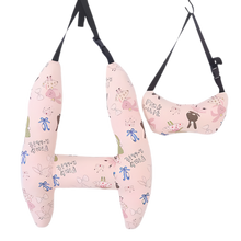 Load image into Gallery viewer, Cuscino da Viaggio per Collo con Supporto Ergonomico -Coniglietto corona rosa - Ozerty