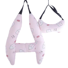 Load image into Gallery viewer, Cuscino da Viaggio per Collo con Supporto Ergonomico -Coniglietto rosa d'acqua - Ozerty