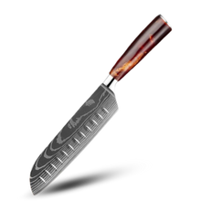 Load image into Gallery viewer, Coltelli giapponesi della serie Terra di fuoco -Coltello Santoku 18 cm - Ozerty