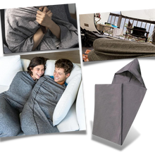 Load image into Gallery viewer, Coperta indossabile per dormire con cappuccio - Ozerty