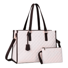 Load image into Gallery viewer, Borsa Tote bag con scomparto isolato -Bianco con maniglie nere - Ozerty