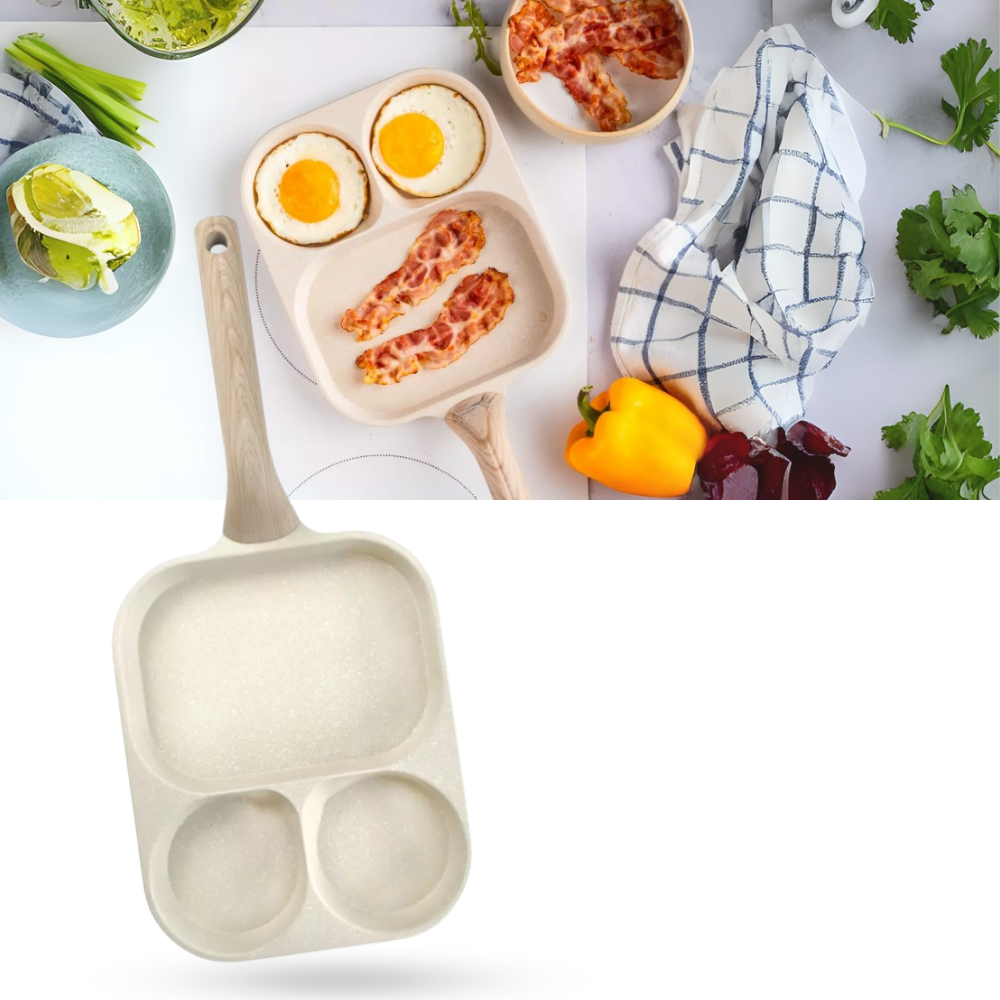 Nordic Ware Padella Divisoria 3 In 1 30cm - Cucina Tre Pietanze Contemporaneamente! Antiaderente E Senza PFAS
