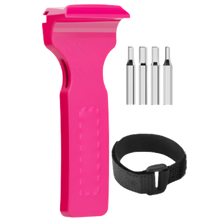 Load image into Gallery viewer, Strumento portatile per copertoni di biciclette -Rosa + 4 bit e velcro - Ozerty