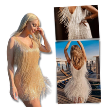 Load image into Gallery viewer, Vestito slip con scollo a V in paillettes - Ozerty