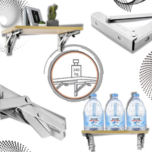 Load image into Gallery viewer, Eleganti staffe pieghevoli a muro per ripiani - Ozerty