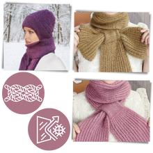 Load image into Gallery viewer, Cappello con cappuccio in maglia antivento con sciarpa e protezione per le orecchie integrate - Ozerty