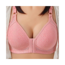 Load image into Gallery viewer, Reggiseno push up senza fili per taglie forti -Cotone piqué Rosa - Ozerty