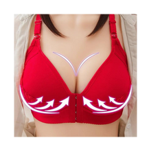 Load image into Gallery viewer, Reggiseno push up senza fili per taglie forti -Pizzo rosso - Ozerty