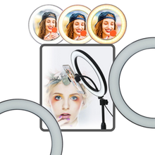 Carica l&#39;immagine nel visualizzatore di Gallery, Luce ad anello a LED da 16 cm con supporto - Ozerty
