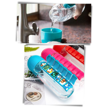 Load image into Gallery viewer, Bottiglia d&#39;acqua in plastica con portapillole - Ozerty
