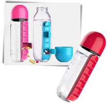 Load image into Gallery viewer, Bottiglia d&#39;acqua in plastica con portapillole - Ozerty
