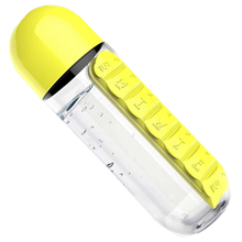 Load image into Gallery viewer, Bottiglia d&#39;acqua in plastica con portapillole
