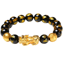 Load image into Gallery viewer, Bracciale in ossidiana nero e oro - Ozerty
