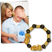 Load image into Gallery viewer, Bracciale in ossidiana nero e oro - Ozerty
