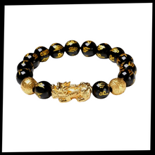 Load image into Gallery viewer, Bracciale in ossidiana nero e oro - Ozerty
