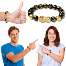 Load image into Gallery viewer, Bracciale in ossidiana nero e oro - Ozerty

