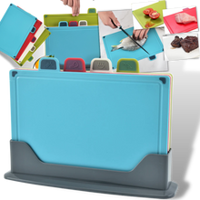 Load image into Gallery viewer, Set di taglieri 4 pezzi con supporto - Ozerty
