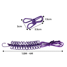 Load image into Gallery viewer, Stendibiancheria da campeggio elasticizzato da 4 m con picchetti - Ozerty
