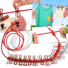 Load image into Gallery viewer, Stendibiancheria da campeggio elasticizzato da 4 m con picchetti - Ozerty
