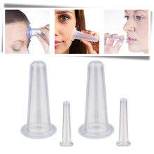 Load image into Gallery viewer, 4 coppette in silicone per coppettazione per massaggio facciale - Ozerty
