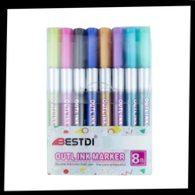 Load image into Gallery viewer, Set di 8 pennarelli a doppia linea - Ozerty
