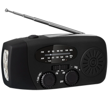 Load image into Gallery viewer, Radio d&#39;emergenza con dinamo multifunzionale
