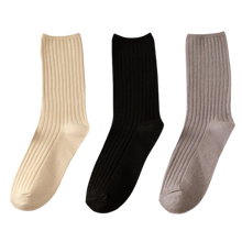 Load image into Gallery viewer, 3 Paia di calzini in cotone a coste per donna - Ozerty
