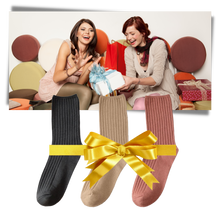 Load image into Gallery viewer, 3 Paia di calzini in cotone a coste per donna - Ozerty
