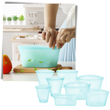 Carica l&#39;immagine nel visualizzatore di Gallery, Confezione da 8 sacchetti in silicone per alimenti riutilizzabili - Ozerty
