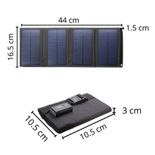 Carica l&#39;immagine nel visualizzatore di Gallery, Pannello solare portatile con 2 porte usb
