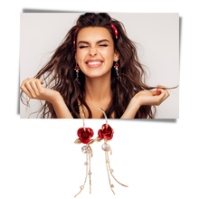 Carica l&#39;immagine nel visualizzatore di Gallery, Orecchini con nappe rosa - Ozerty
