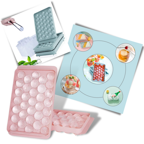 Set di vassoi per cubetti di ghiaccio rotondi - Ozerty