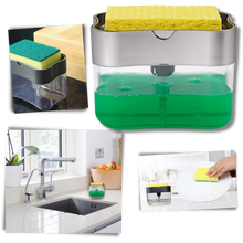 Load image into Gallery viewer, Distributore di detersivo da cucina con porta spugna - Ozerty
