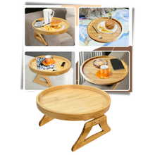 Load image into Gallery viewer, Tavolo pieghevole con braccioli in legno
